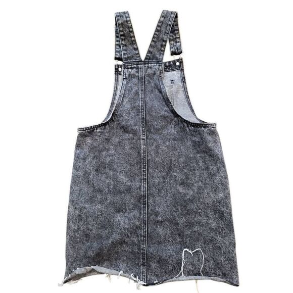 Wild Fable Dress Women's XS Black Stonewashed Overall Denim Raw Hem - Picture 2 of 4